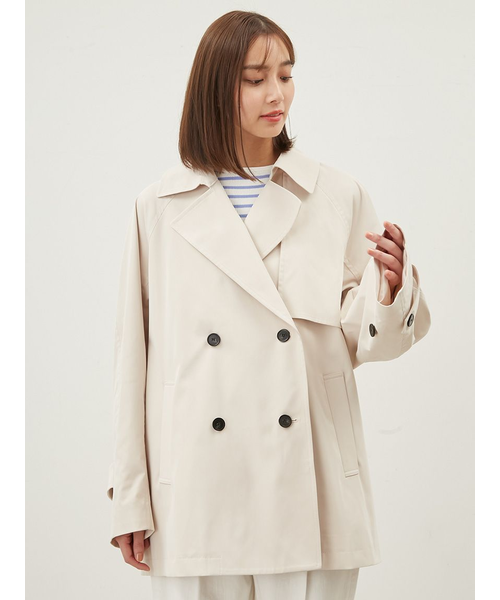 Milaowen ミラオーウェン ダブルブレストショートトレンチコート