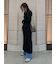 ヘンリーネックロングリブニットワンピース【ウォッシャブル】