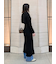 ヘンリーネックロングリブニットワンピース【ウォッシャブル】