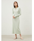 ヘンリーネックロングリブニットワンピース【ウォッシャブル】