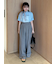 フラップデザイン2タックワイドパンツ