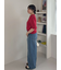 【ウォッシャブル】撥水加工カットオフワイドデニムパンツ