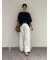 【ウォッシャブル】撥水加工カットオフワイドデニムパンツ