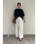 【ウォッシャブル】撥水加工カットオフワイドデニムパンツ