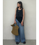 【ウォッシャブル】撥水加工カットオフワイドデニムパンツ