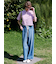 ウエストドロストワイドデニムパンツ