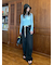 ウエストドロストワイドデニムパンツ