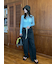 ウエストドロストワイドデニムパンツ