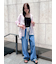ウエストドロストワイドデニムパンツ