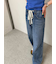 ウエストドロストワイドデニムパンツ