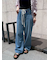 ウエストドロストワイドデニムパンツ