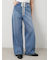 ウエストドロストワイドデニムパンツ