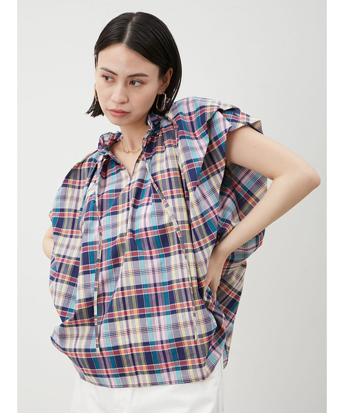 人気完売【美品】ミラオーウェン 2WAYパフスリーブブラウス　ウォッシャブル　麻 Mila Owen｜【ウォッシャブル】2WAYパフスリーブブラウス