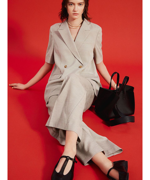 セットアップ対応】【イージーケア】金釦ハーフスリーブ