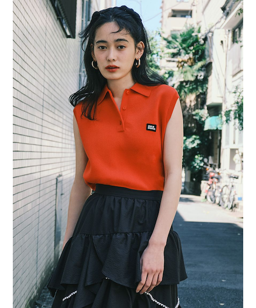ミラオーウェン　スリーブレスドライタッチポロニット 楽天市場】【SALE／50%OFF】【ウォッシャブル】【接触冷感