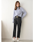 裾段差テーパードデニムパンツ