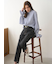 裾段差テーパードデニムパンツ