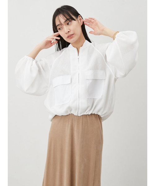 【完売品】Mila Owen メッシュラグランスリーブブルゾン セール】メッシュラグランスリーブブルゾン（その他アウター