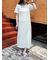 スキッパー衿ロングニットワンピース