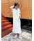 スキッパー衿ロングニットワンピース