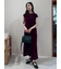 バックシャンフレンチスリーブベロアワンピース