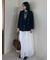 【WEB限定00サイズ】ウエストゴムタックプレスフレアスカート
