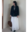 【WEB限定00サイズ】ウエストゴムタックプレスフレアスカート