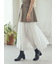 【WEB限定00サイズ】ウエストゴムタックプレスフレアスカート