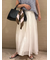 【WEB限定00サイズ】ウエストゴムタックプレスフレアスカート