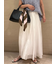 【WEB限定00サイズ】ウエストゴムタックプレスフレアスカート