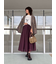 【WEB限定00サイズ】ウエストゴムタックプレスフレアスカート