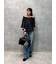 ダメージ加工ルーズストレートデニムパンツ
