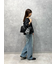 ダメージ加工ルーズストレートデニムパンツ
