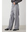 ダメージ加工ルーズストレートデニムパンツ