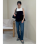裾段差テーパードデニムパンツ