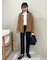 裾段差テーパードデニムパンツ