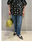 裾段差テーパードデニムパンツ