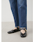 裾段差テーパードデニムパンツ