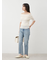 裾段差テーパードデニムパンツ