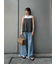 裾フリンジクロップドフレアデニムパンツ