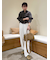 リネンライクセンタープレスワイドイージーパンツ
