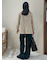 フェイクレザーセンタープレスワイドイージーパンツ