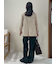 フェイクレザーセンタープレスワイドイージーパンツ