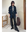 フェイクレザーセンタープレスワイドイージーパンツ