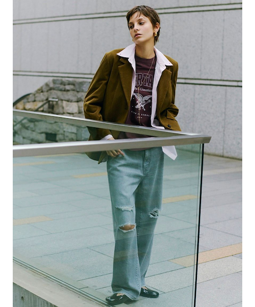 CHLOE*贅沢な魅力*パールベージュ コーデュロイ ジャケット シャンカールコーデュロイ オーバーオール｜トゥモローランド