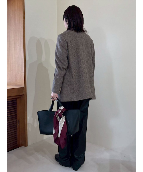 チェック金釦ダブルブレストロングブレザー｜ミラオーウェンの通販