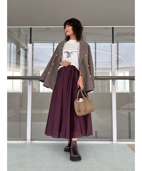 チェック金釦ダブルブレストロングブレザー｜ミラオーウェンの通販