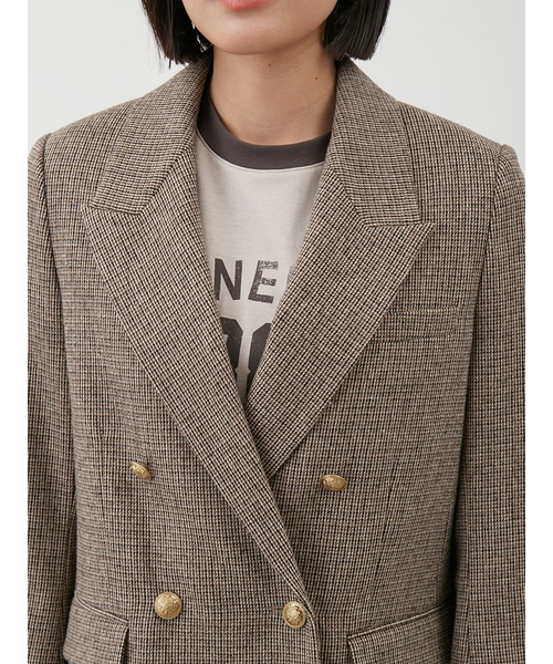 チェック金釦ダブルブレストブレザー｜ミラオーウェンの通販｜&mall