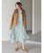 フラワープリントヘムレイヤードワンピース