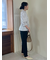 後ろゴムセンタープレステーパードパンツ